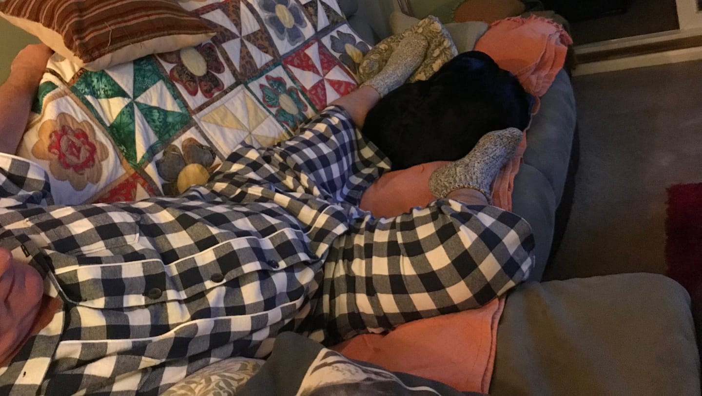 Customer photo review of Blue and Ivory Checkered Brushed Cotton Fabric