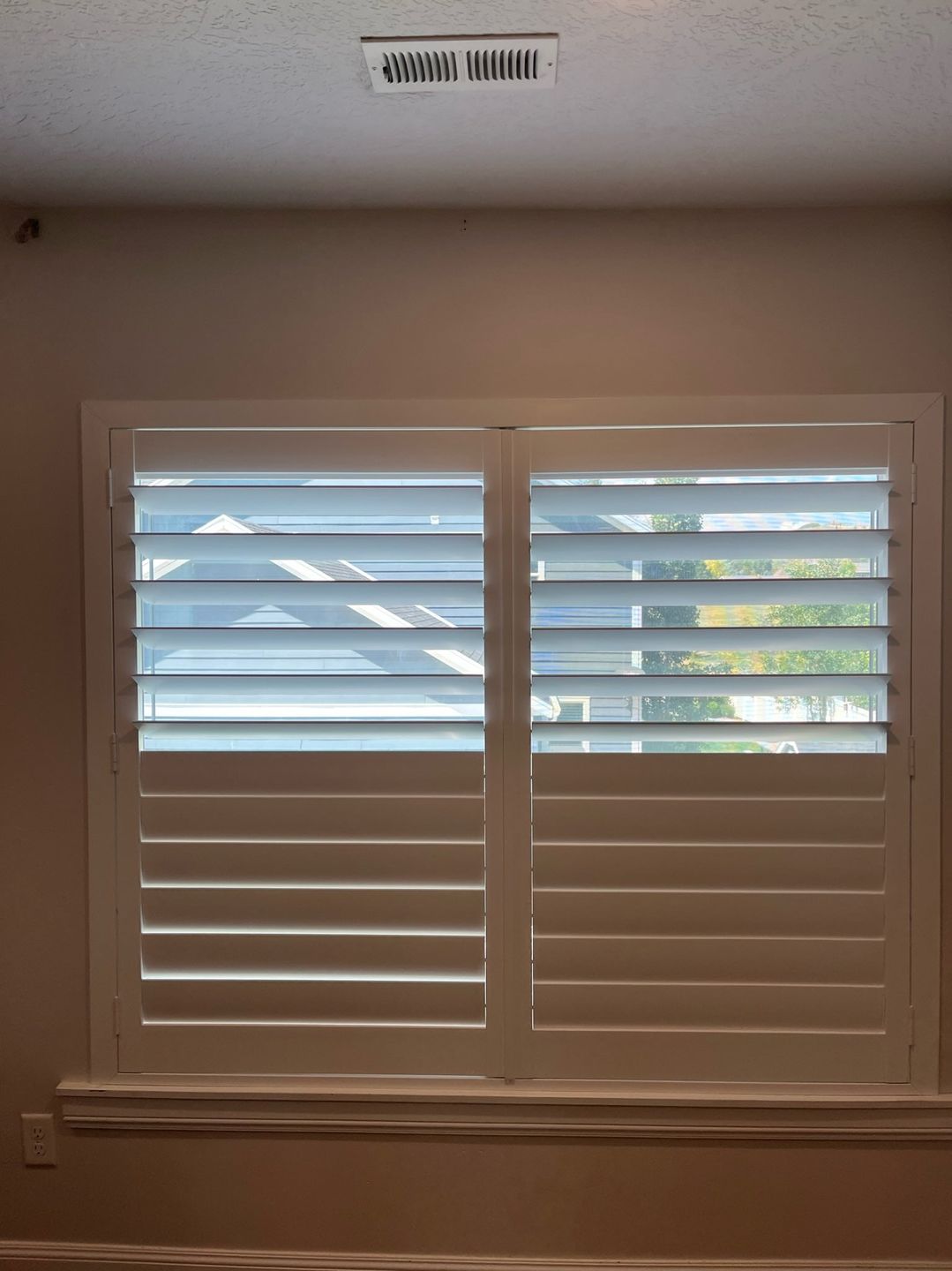 Customer photo review of Painted Wood Plantation Shutter