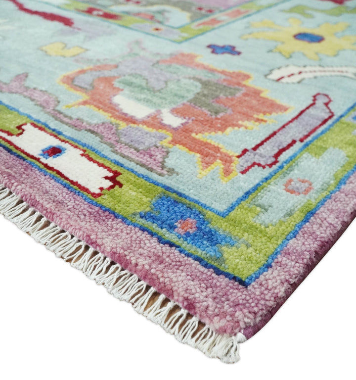 Customer photo review of Persian Pink Oushak Rug 6x9, 8x10, 9x12, 10x14 and 12x15 Wool Blue Colorful Hand knotted Mosdern Oushak Area Rug | TRDCP1036