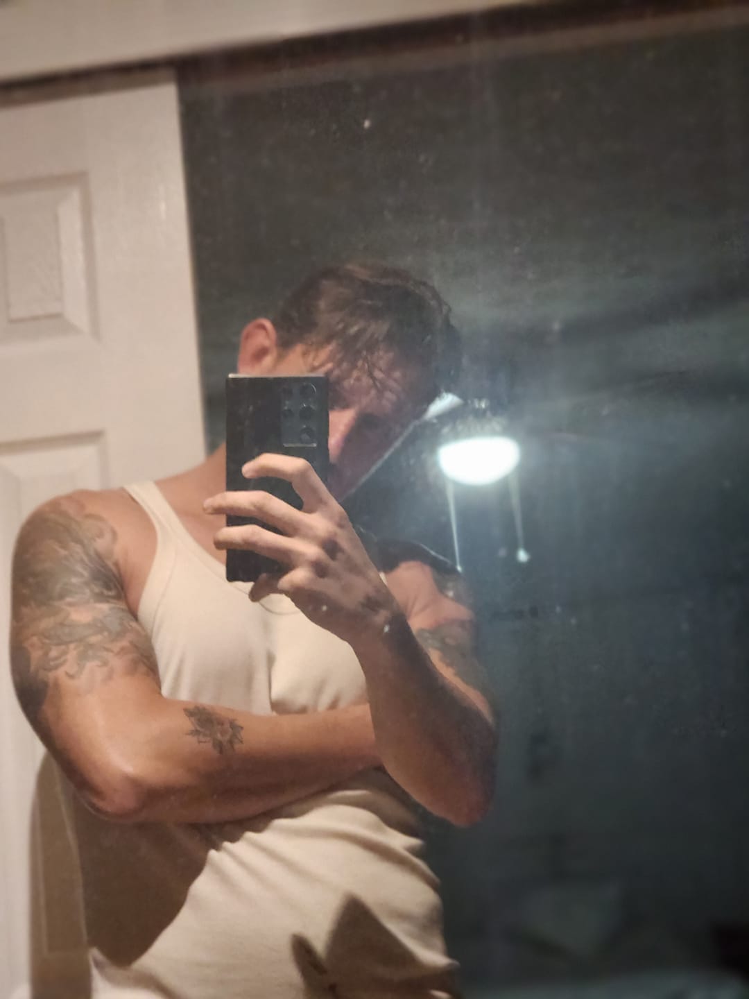 Customer photo review of Military Cotton Tank Top - Apricot