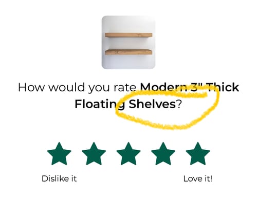 Customer photo review of Modern 3" Thick Floating Shelves