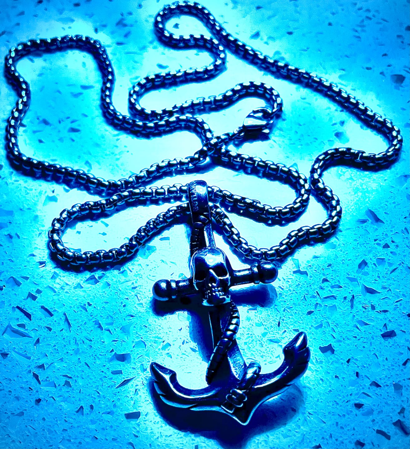 Customer photo review of SKULLED ANCHOR. - NECKLACE