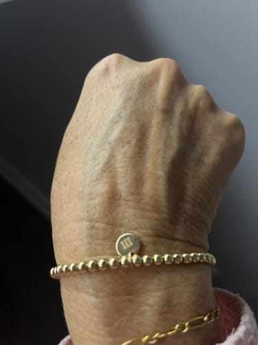Customer photo review of old english initial juno bracelet (4mm)