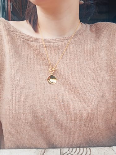 Customer photo review of Trust The Timing Necklace (Gold)