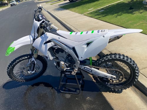 Customer photo review of Custom Seat Cover: 09-'12 KX250F
