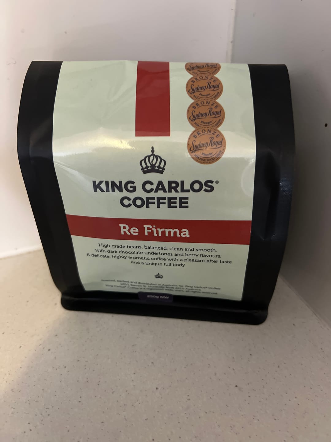 Customer photo review of RE FIRMA, SPECIALTY COFFEE BLEND