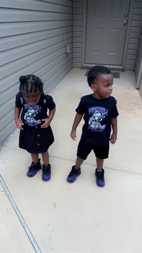 Customer photo review of Court Purple 13s DopeSkill Toddler Kids T-shirt Sick Bear Graphic