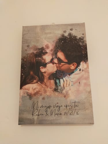Customer photo review of Tu foto en estilo acuarela | Regalo personalizable para pareja, novia y novio