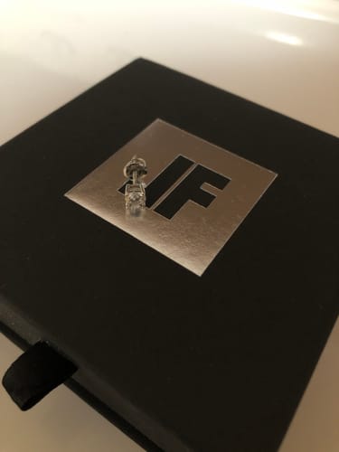 Customer photo review of » VVS Moissanite Solitaire Stud Earrings (100% off)