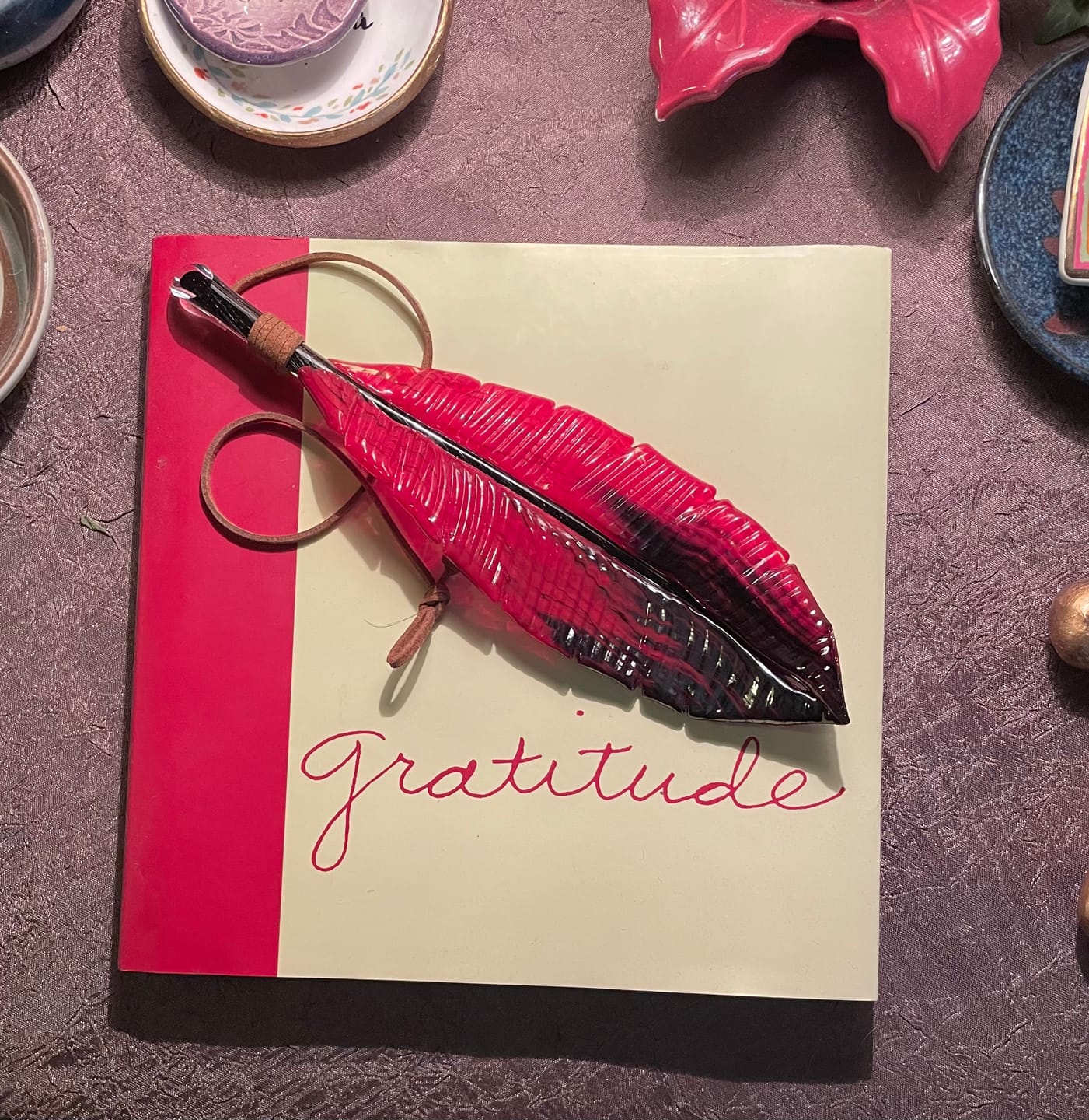 Customer photo review of Feather Suncatcher with Cremation Ash