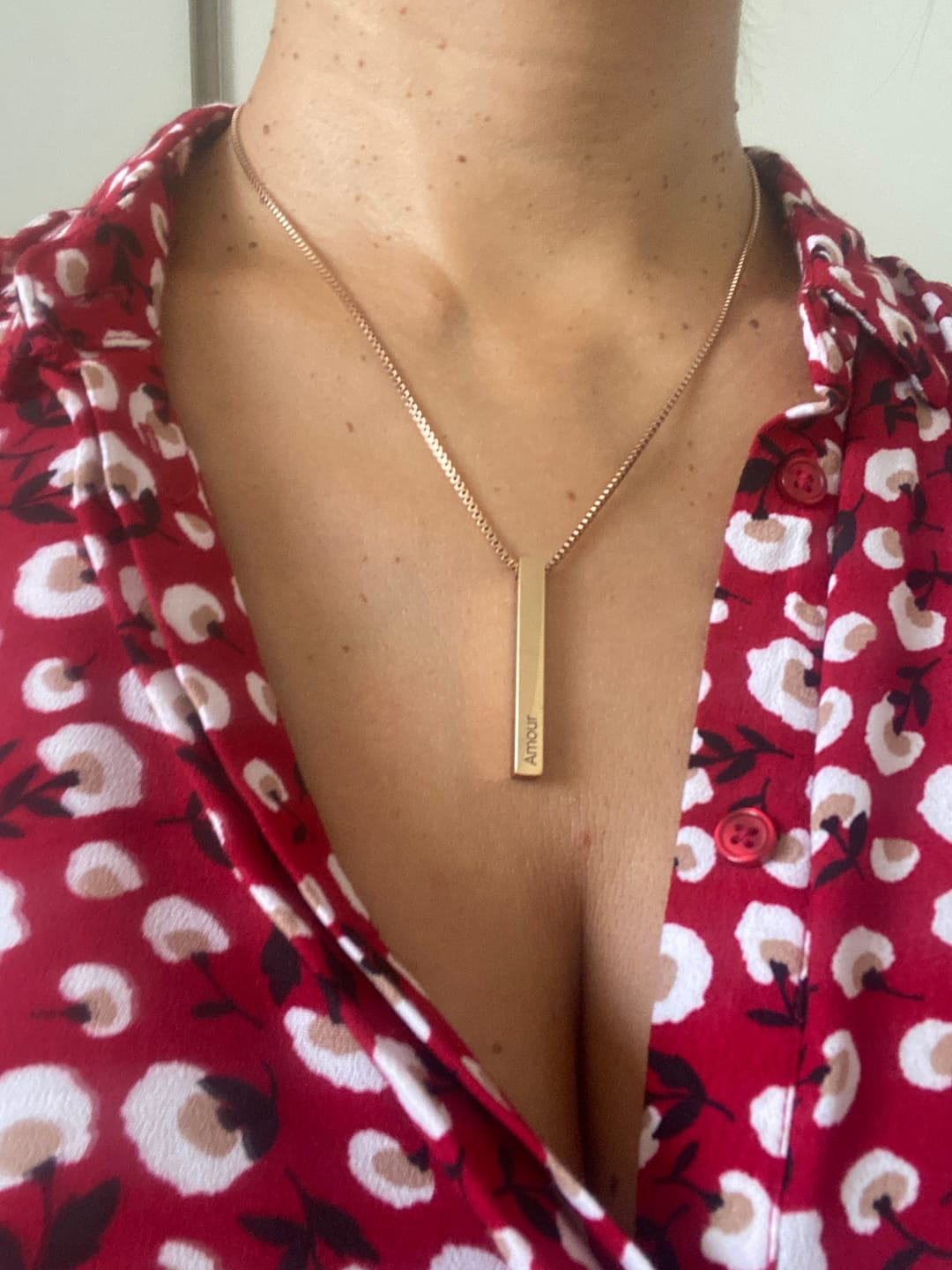 Customer photo review of Collier Personnalisé Barre 3D