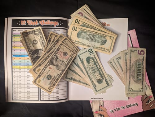 Customer photo review of Stackin My Paper - The Savings Challenge Book