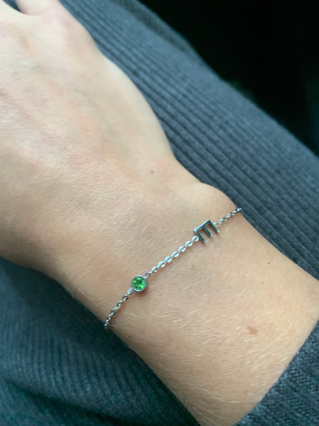 Customer photo review of Birthstone Letter Bracelet