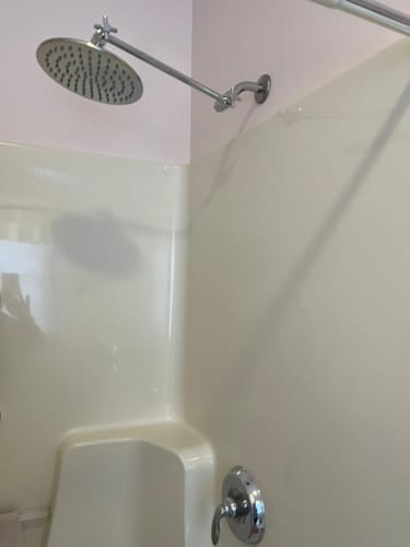 Customer photo review of 8 Inch Rain Shower Head and Adjustable Shower Arm