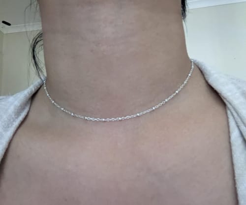 Customer photo review of Short Orb Necklace
