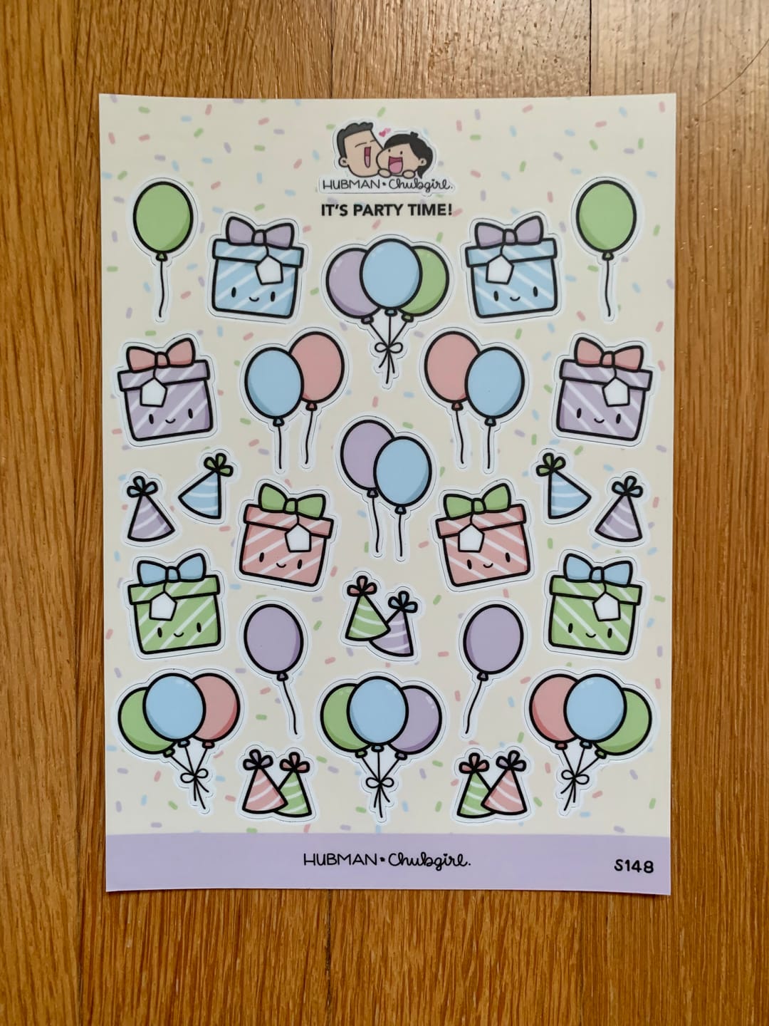 Customer photo review of Sticker Sheet - It's Party Time!