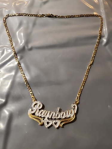 Customer photo review of Double Plated Heart Name Necklace