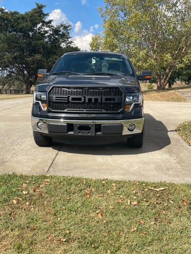 Customer photo review of Raptor Style Front Grill Hood Grille W/LED - Matte Black for 2009-2014 Ford F150