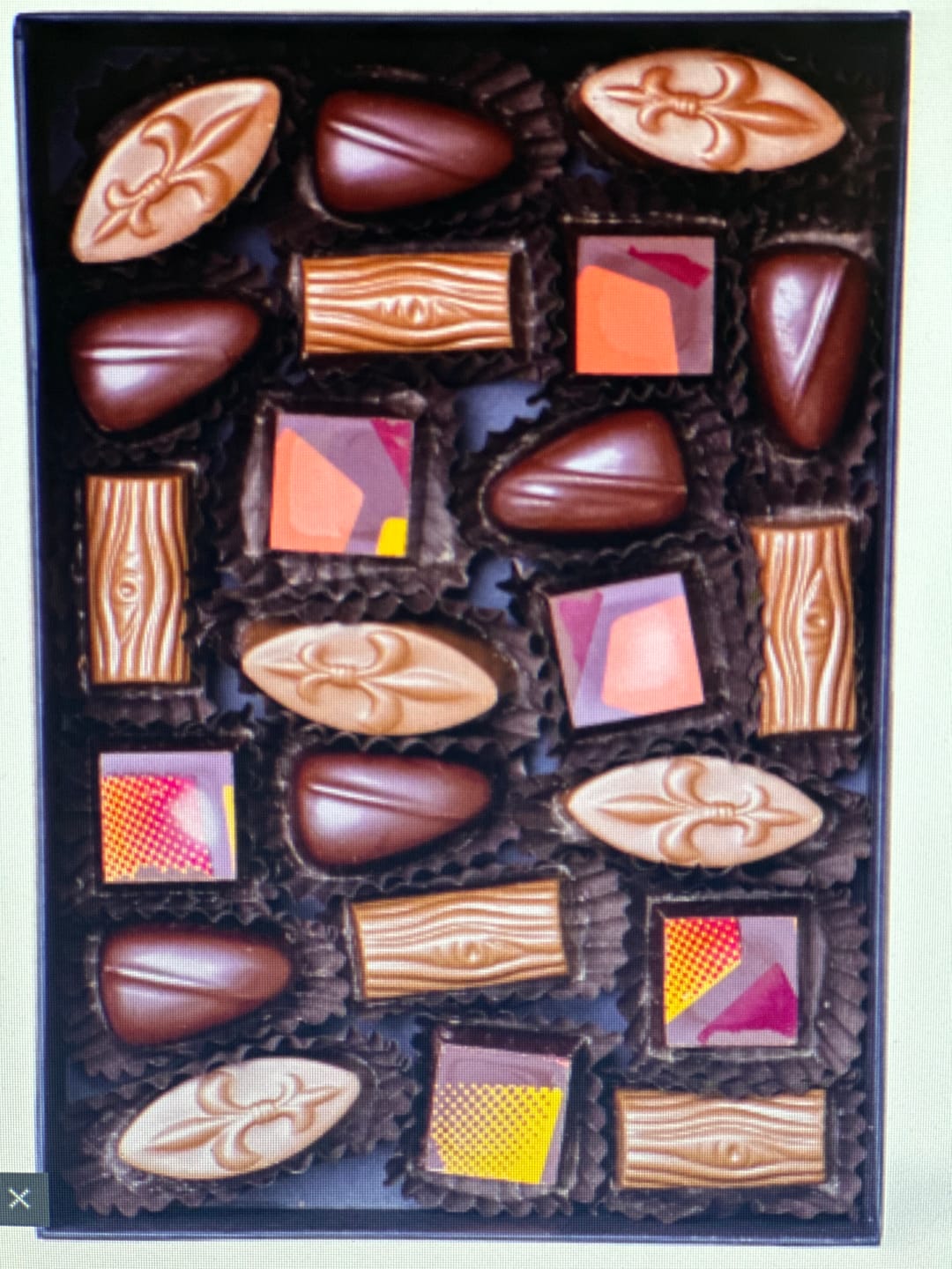 Customer photo review of Caja 22 bombones Sin Azúcar