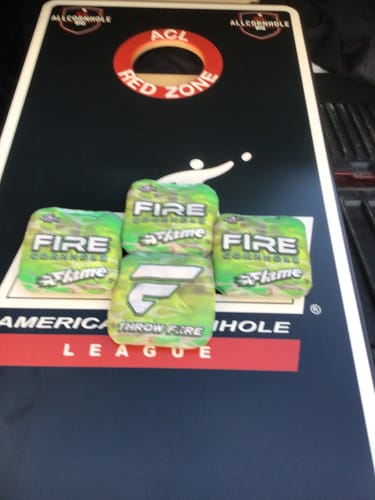 Customer photo review of 2023 Fire Flame Cornhole Bags - Set of 4