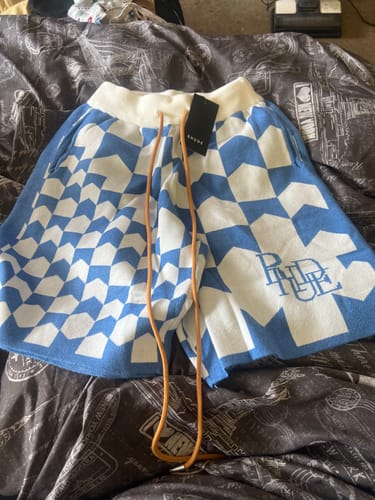 Customer photo review of Rhude RHACING CHECKERED KNIT Shorts