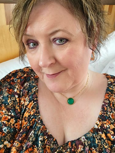 Customer photo review of The Higher Mind - Lapis Lazuli Aventurine and Rose Quartz 18k Stainless Necklace