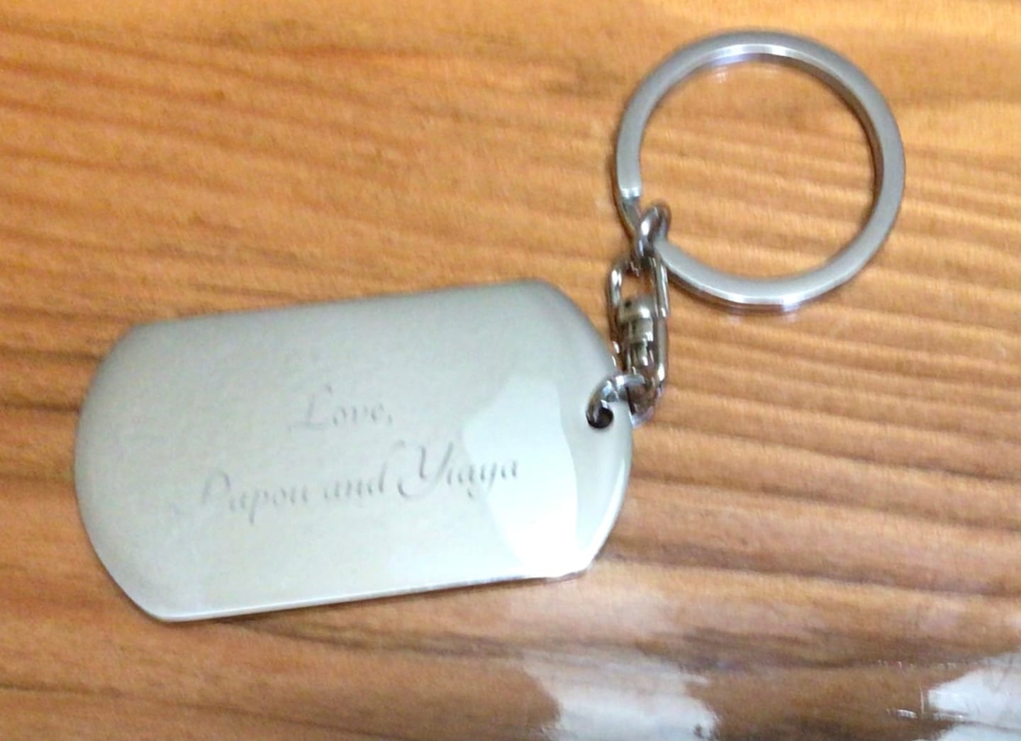 Customer photo review of To My Grandson | Remember Whose Grandson You Are | Personalized Keychain - SS293V2