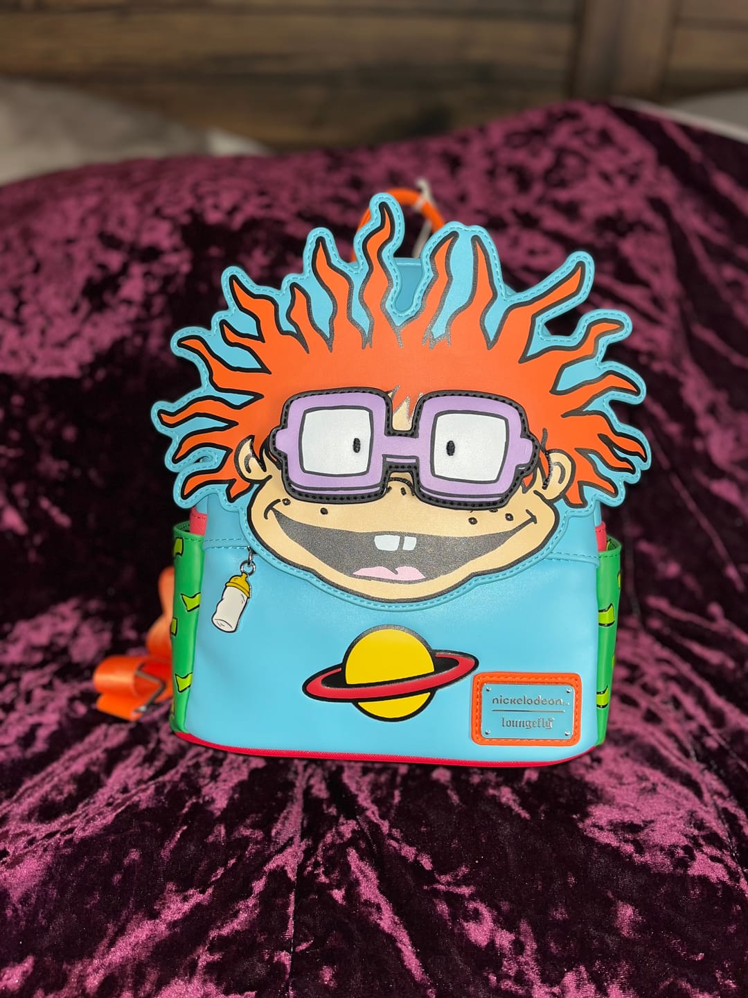 Customer photo review of 707 Street Exclusive - Loungefly Nickelodeon Rugrats Chuckie Cosplay Mini Backpack With Removable Glasses