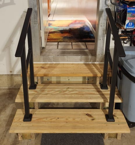 Customer photo review of Indoor/Outdoor Handrail Kit for Stairs 1 and 2 steps
