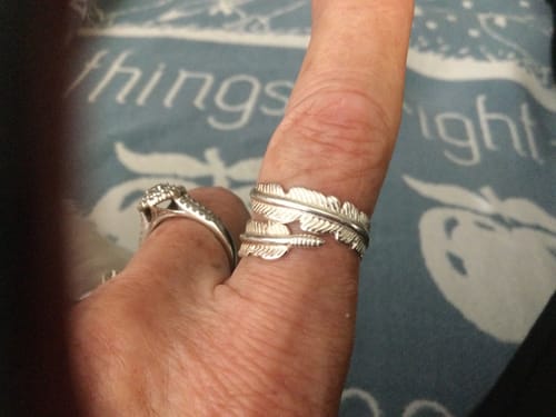 Customer photo review of Feather From An Angel Ring