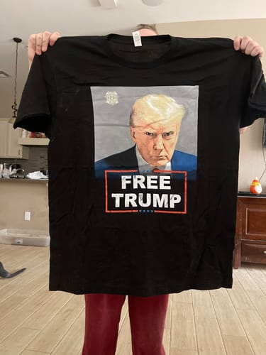 Customer photo review of Trump Mugshot T-Shirt