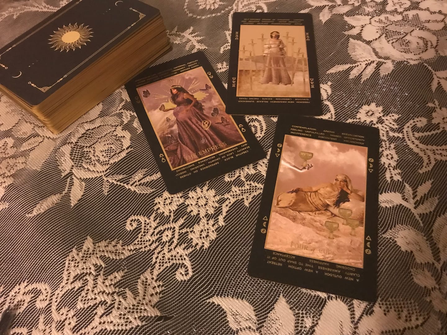 Customer photo review of Lucid Dreams Beginners Tarot • Black Eclipse {EDITION 4}