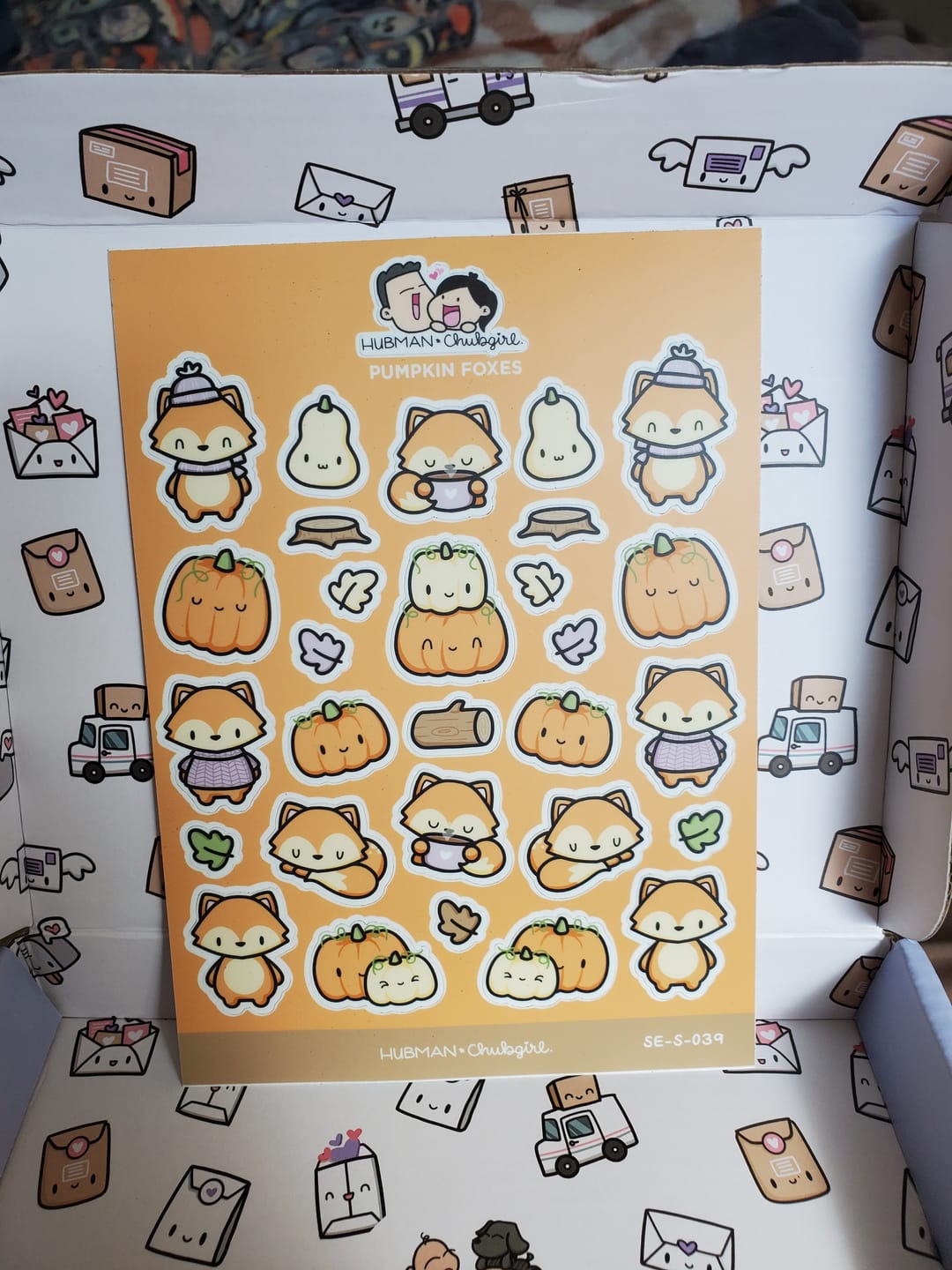 Customer photo review of Pumpkin Fox Sticker Sheet