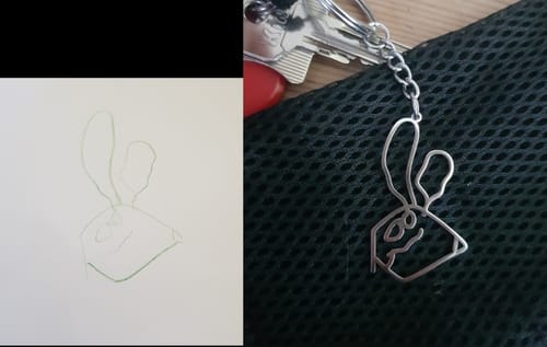Customer photo review of LOANYA angepasste Kinderzeichnung als Halskette oder Anhänger
