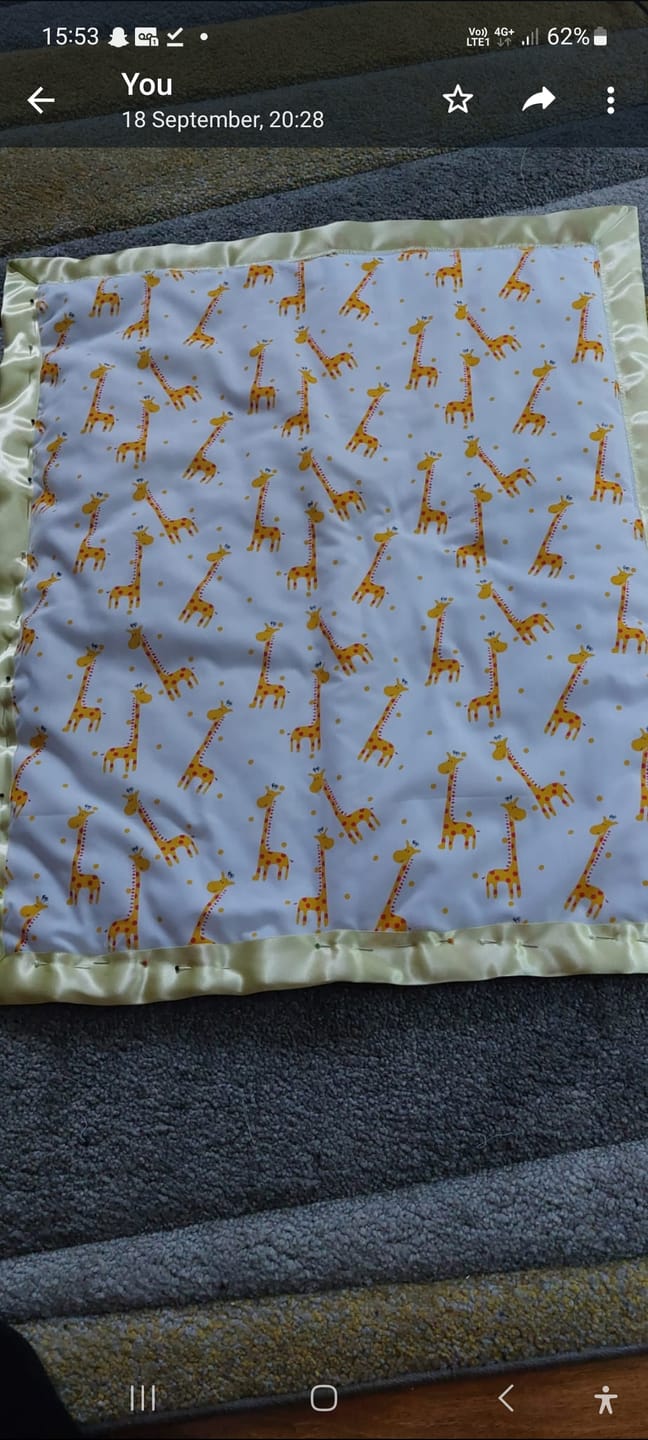Customer photo review of Giraffes on White Polycotton Fabric