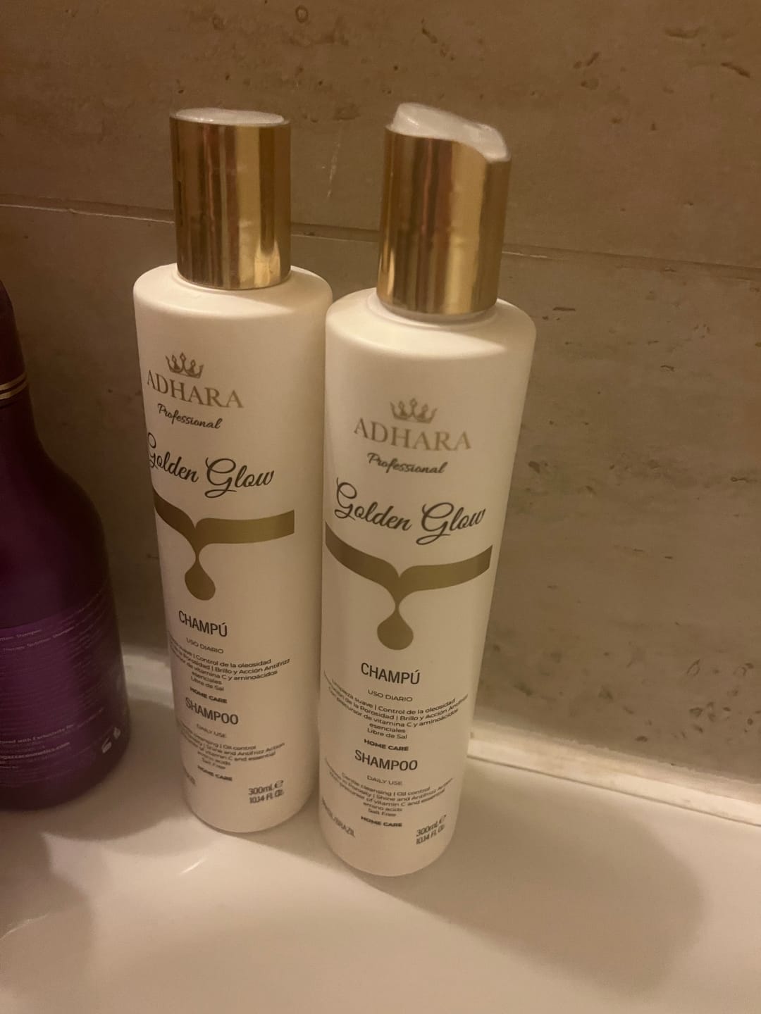 Customer photo review of Kit Shampoo + Acondicionador Golden Glow 300 ML
