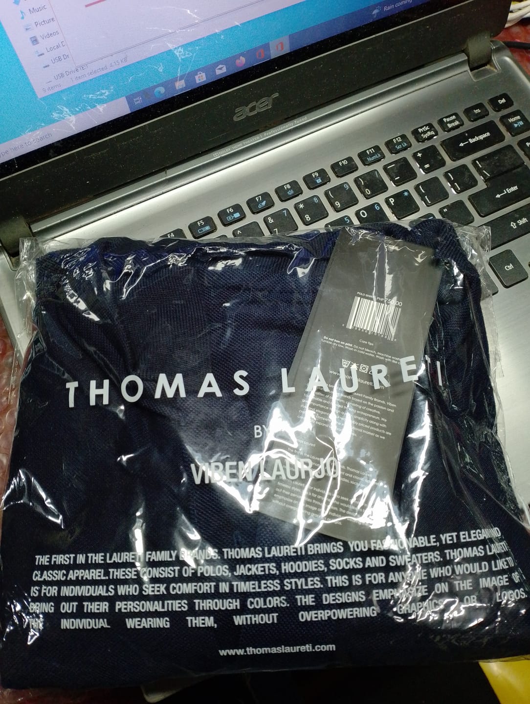 Customer photo review of Men's Thomas Laureti Navy Blue Polo Shirt