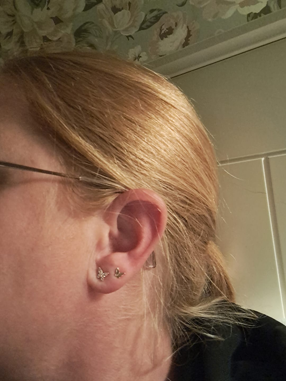 Customer photo review of Liza - Mini Butterfly Stud Earrings