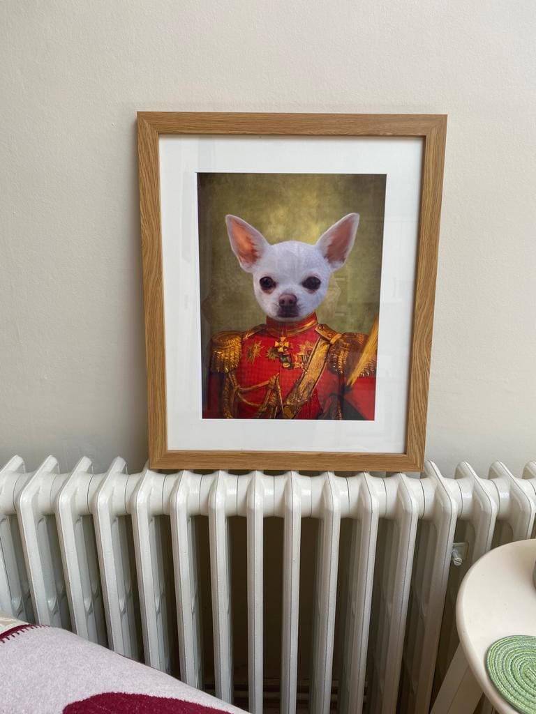 Customer photo review of The Duke: Custom Pet Portrait