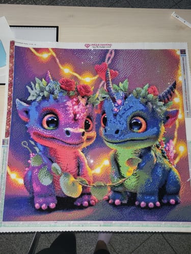 Customer photo review of 5D Diamond Painting AB Steine Colourful Dragon