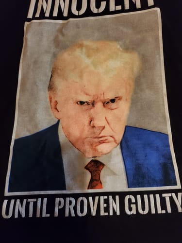 Customer photo review of Innocent Until Proven Guilty T-Shirt