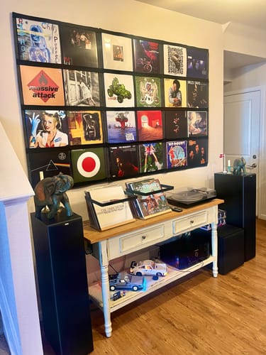 Customer photo review of 12" Vinyl Record Display Frame - LP Wall Storage
