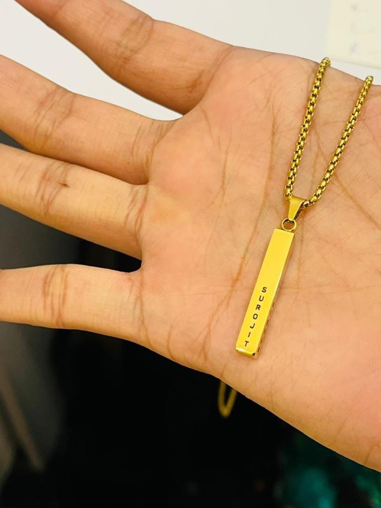 Customer photo review of Personalised Cuboid Locket for Men