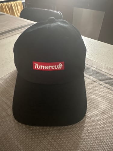 Customer photo review of Dad Hat "Red Bar" Black