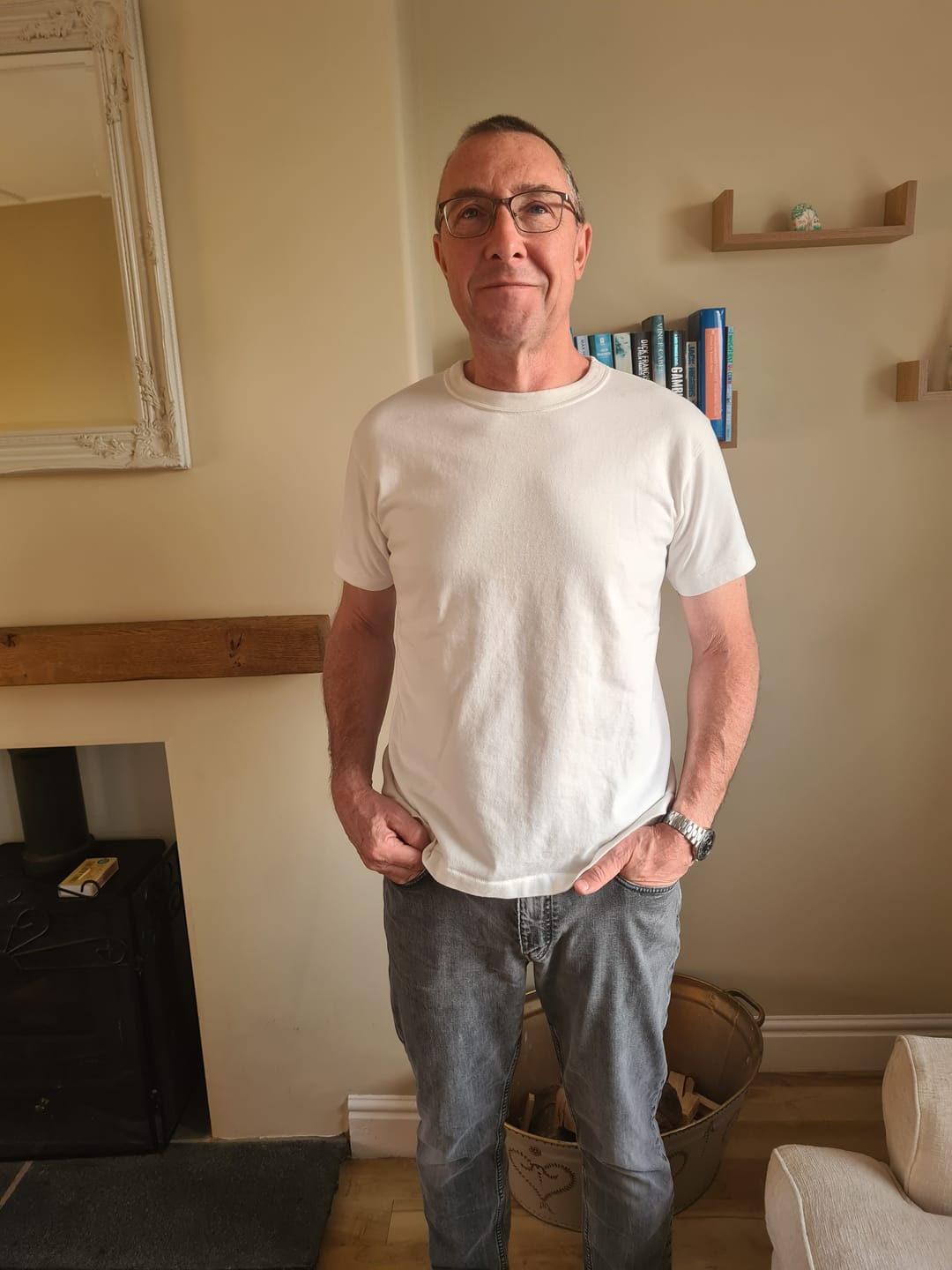 Customer photo review of Loopwheel Tubular Athletic T-Shirt - White