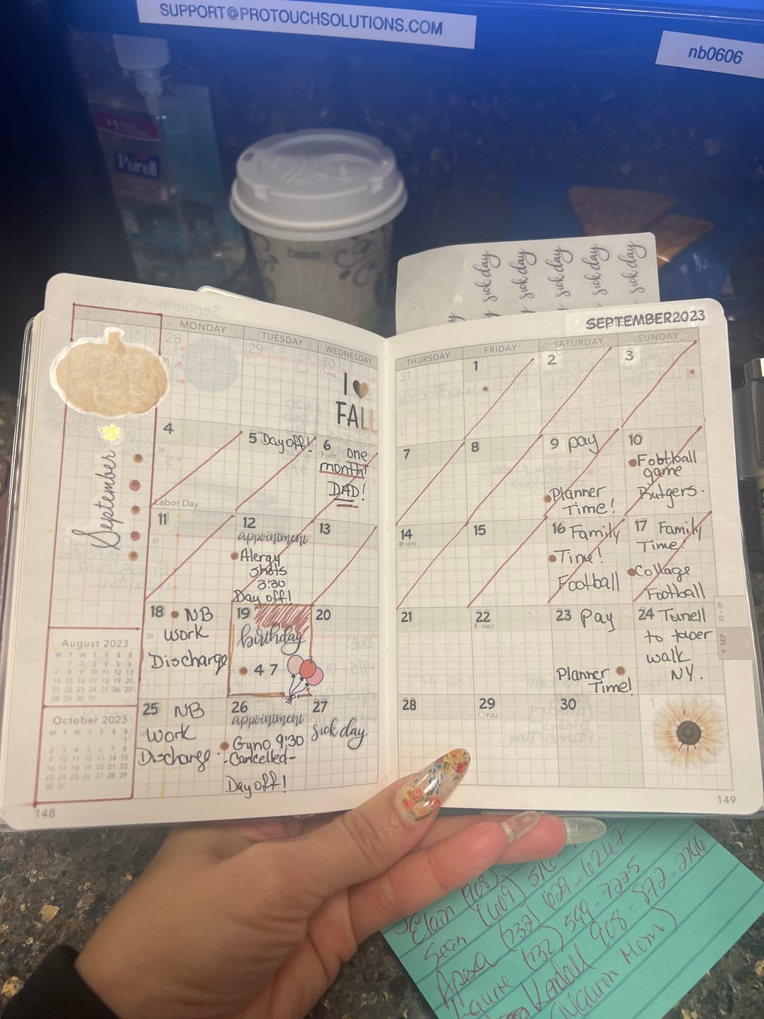 Customer photo review of Vinyl Clear Cover (288pg Planner / 368 page Notebook)