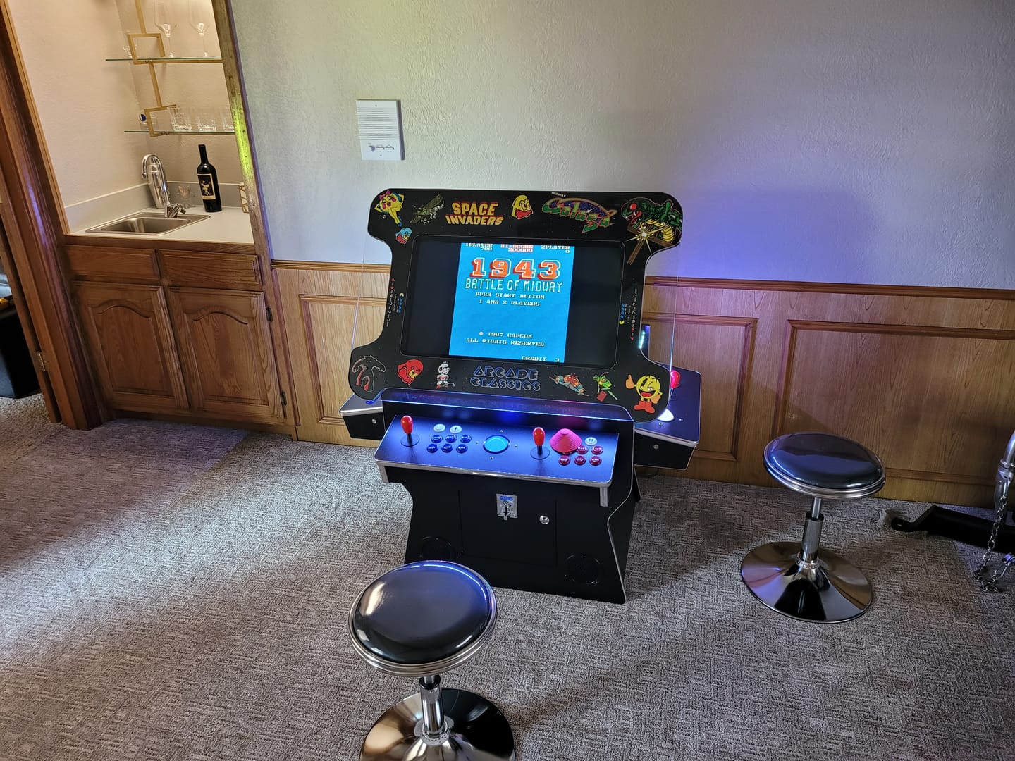 Customer photo review of Cocktail Arcade Machine 3505 Games  Tilt Up Black Lift Up Retro Multi-cade Table