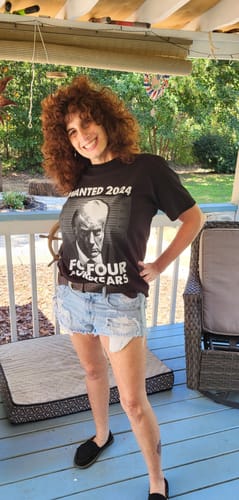 Customer photo review of Wanted For President Black & White T-Shirt