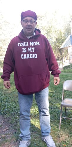 Customer photo review of Piss On Rug Hoodie