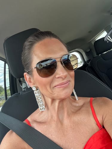 Customer photo review of Varsity Tigers Beaded Earrings